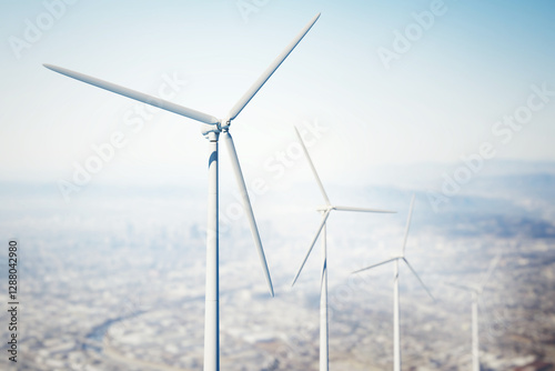 Wallpaper Mural Wind turbines generating renewable energy in a scenic landscape. Torontodigital.ca