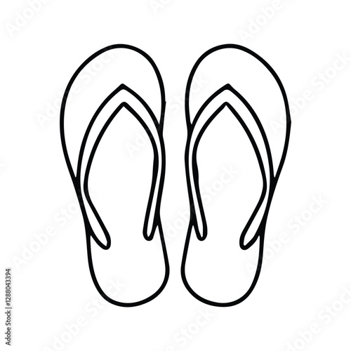 Flip Flops Icon. Rubber Sandals Illustration Isolated on White Background.