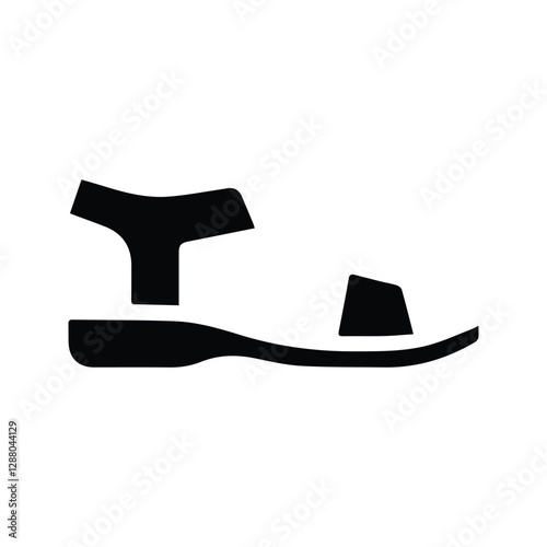 Sandal icon with straps. Illustration of open-toed sandals with back straps for women.