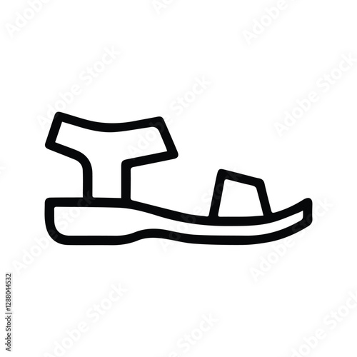 Sandal icon with straps. Illustration of open-toed sandals with back straps for women.