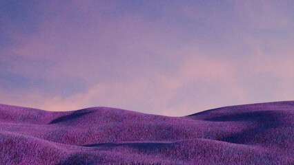 Papier peint photo Prune 3D Render Surreal senset purple mountain  © Ratthanakorn