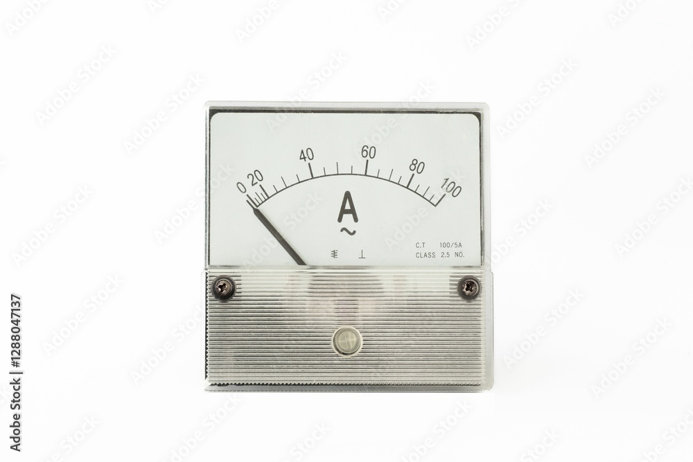 Analog ammeter on white background. Analog ammeter on white background.