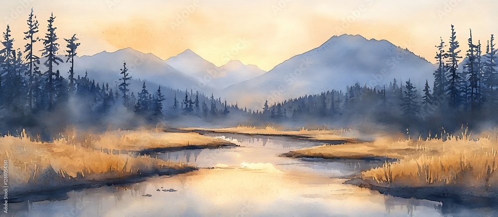 Fototapeta premium Misty Mountain Sunrise (1)