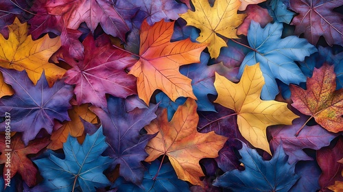 Autumn Leaves Colorful Background photo