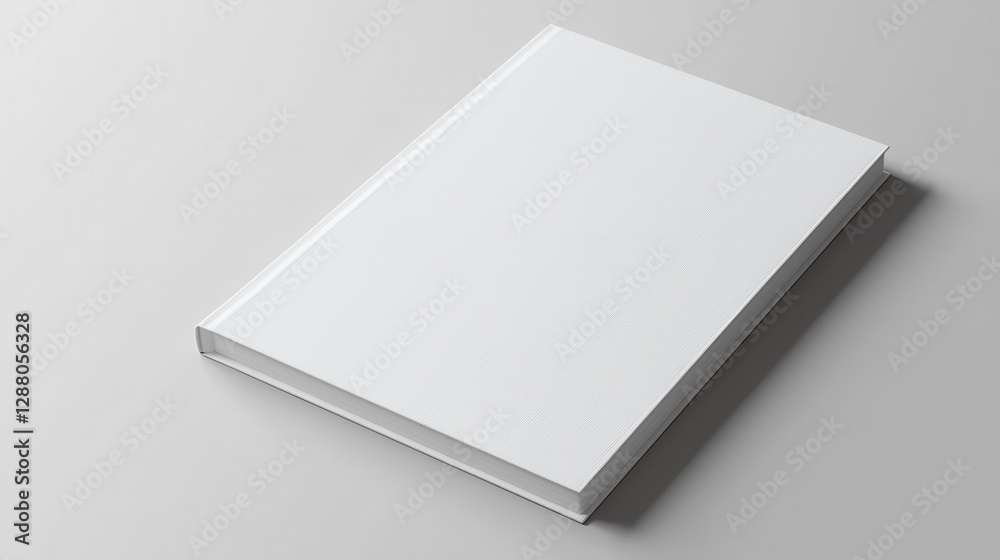 Mockup of a blank white book cover on a gray background, perfect for design presentations and creative projects. Mockup of a blank white book cover on a gray background, perfect for design presentations and creative projects.