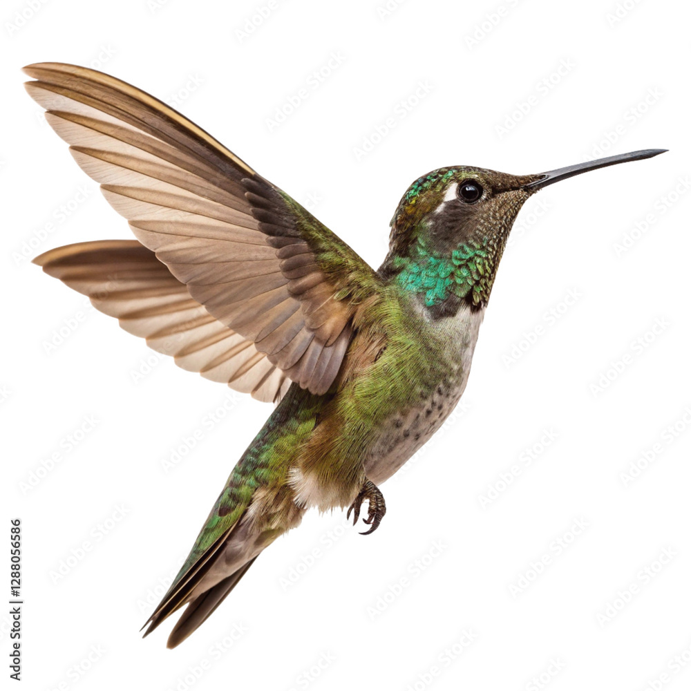 Obraz premium hummingbird in flight isolated on white