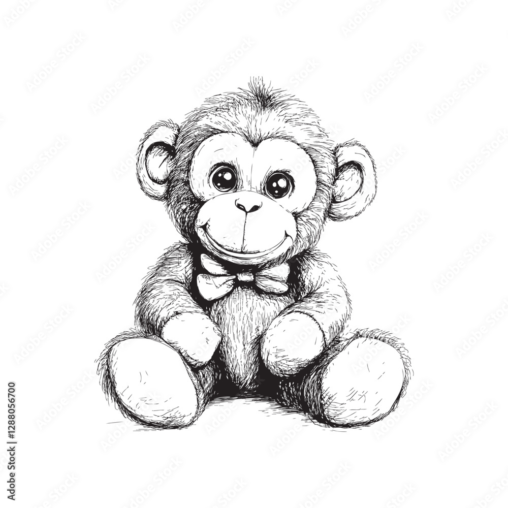 Obraz premium Hand drawn plush monkey - Toy monkey