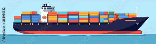Illustration of a cargo ship.