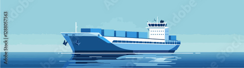 Illustration of a cargo ship.