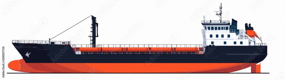 Fototapeta premium Illustration of a cargo ship.