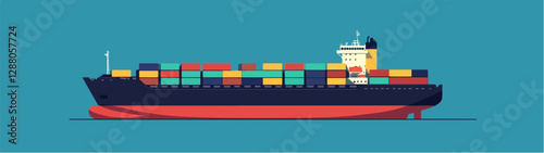 Illustration of a cargo ship.