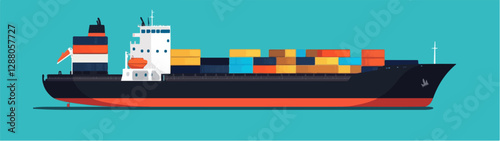 Illustration of a cargo ship.
