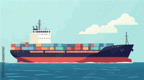 Illustration of a cargo ship.