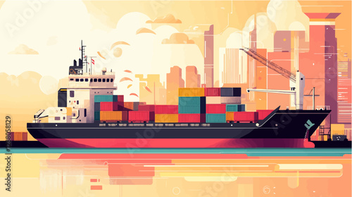 Illustration of a cargo ship.