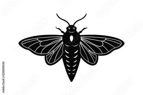 Bagworm Moth Caterpillar Silhouette Vector Design