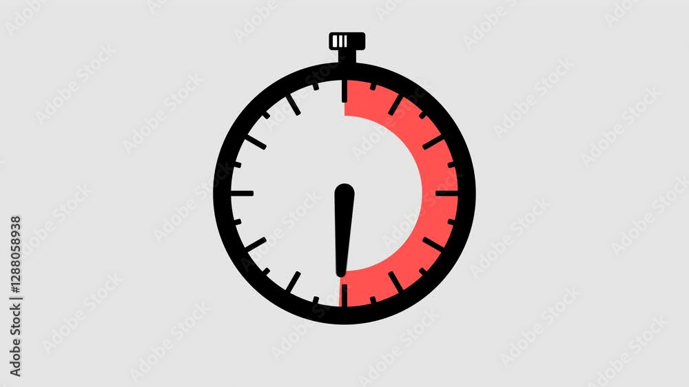 Arrow shows a time interval of 40 minutes graphic animation. Alpha channel. Transparent background motion design. 4K resolution Arrow shows a time interval of 40 minutes graphic animation. Alpha channel. Transparent background motion design. 4K resolution