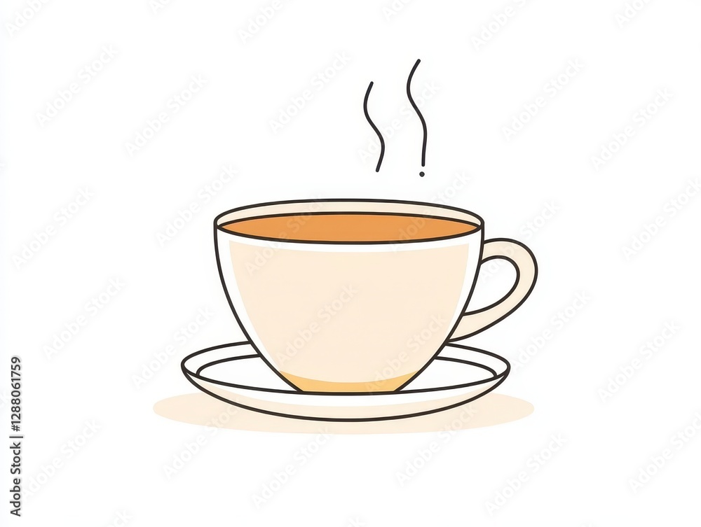 Pixel Art Illustration of a Steaming Cup of Coffee on a Saucer Pixel Art Illustration of a Steaming Cup of Coffee on a Saucer