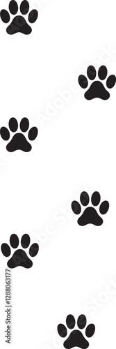 Paw silhouette with love sign on white background