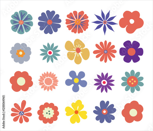 Set of flower icons. Abstract origami flowers. Style for banners, wallpaper, posters, websites, online shopping.Vector illustration design and creative idea,eps 10.