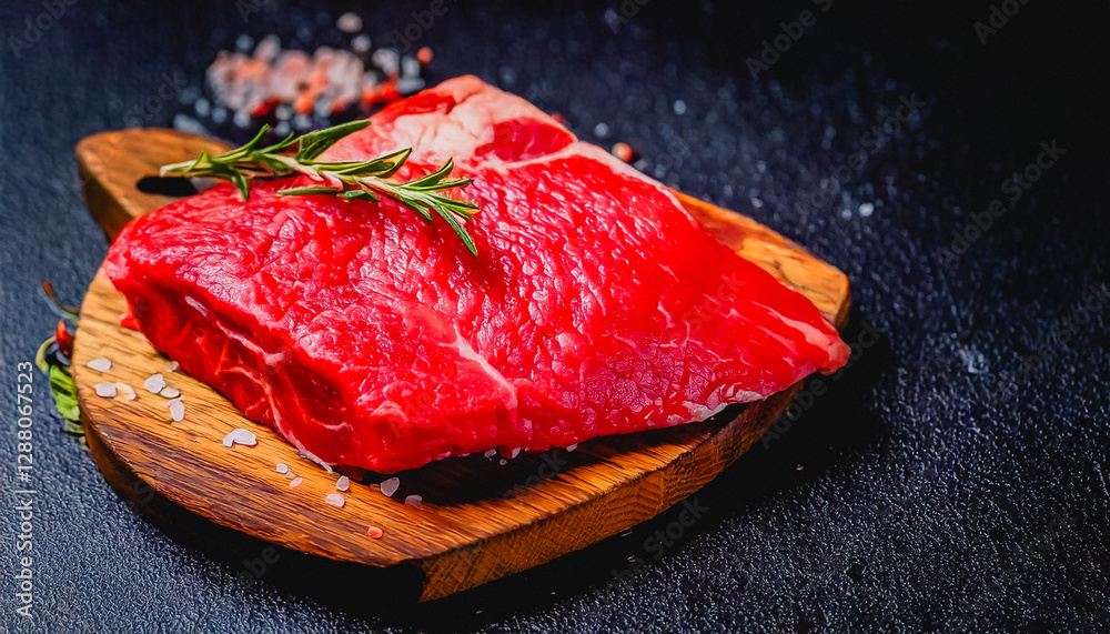 raw beef steak, product meat image with selective focus and toning; food background concept; copy space for text logo or brand raw beef steak, product meat image with selective focus and toning; food background concept; copy space for text logo or brand