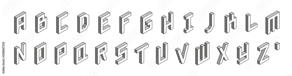 Gray 3D isometric letters with apostrophe symbol. Gray 3D isometric letters with apostrophe symbol.