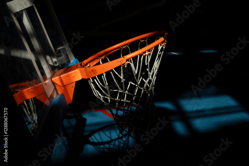 basketball hoop on a black background