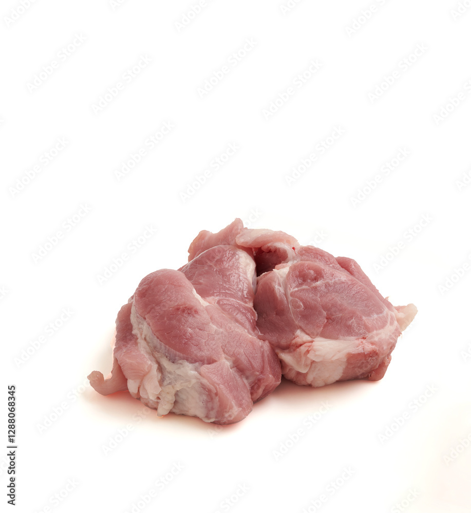 raw pork meat isolated on white background. raw pork meat isolated on white background.