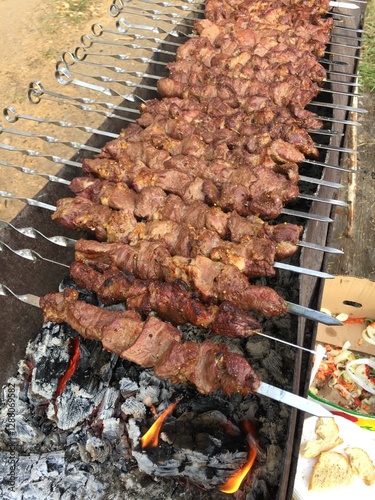Obraz na płótnie meat on the grill w salonie