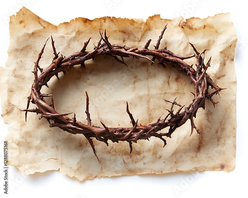 Crown of Thorns on Aged Parchment photo