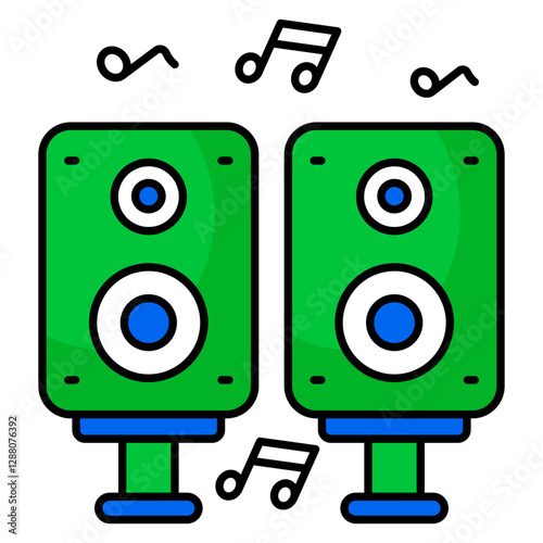 An icon design of sound speakers