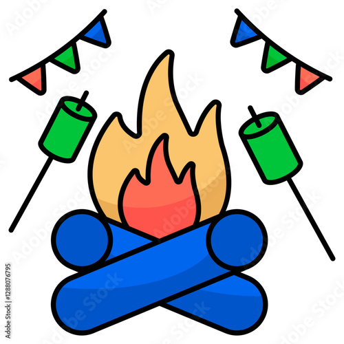 An icon design of bonfire