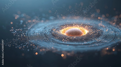 Background of a digital technology poster: a transparent white holographic planet