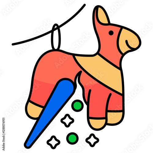 An icon design of pinata isolated on white background