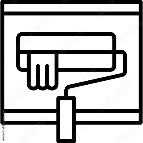 Paint Roller Icon Vector Element