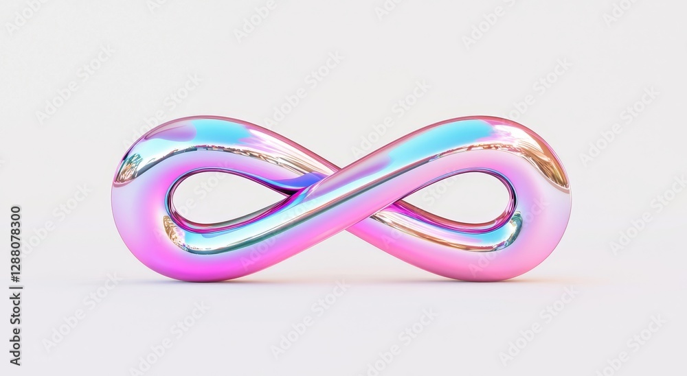 Naklejka premium A 3D fluid abstract metallic holographic colored shape PNG with a cutout transparent background