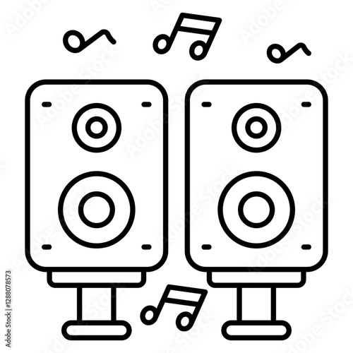 An icon design of sound speakers