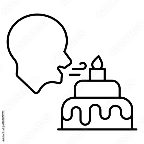 Foto An icon design of blowing candle
