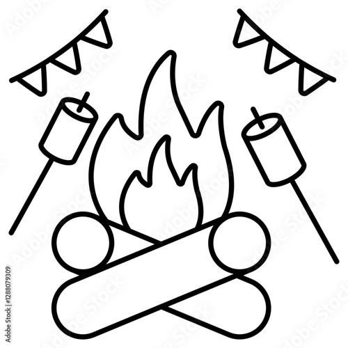 An icon design of bonfire