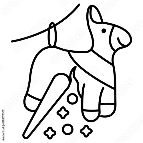 An icon design of pinata isolated on white background
