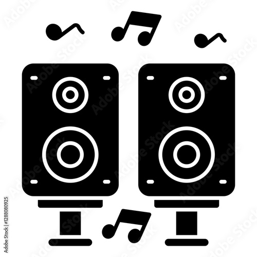 An icon design of sound speakers