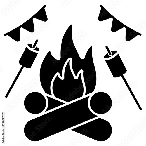 An icon design of bonfire