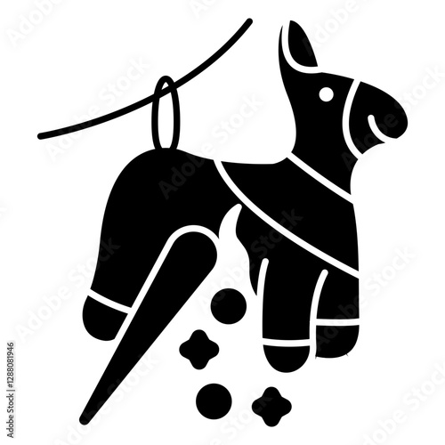 An icon design of pinata isolated on white background