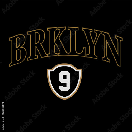 brklyn varsity college slogan print. Slogan typography print design. Vector t-shirt and sweatshirt graphic or other uses
