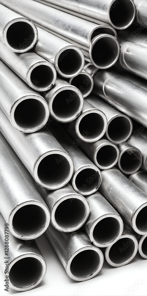 Steel cylinder pipe. Chrome metal pipes for industry and construction Steel cylinder pipe. Chrome metal pipes for industry and construction
