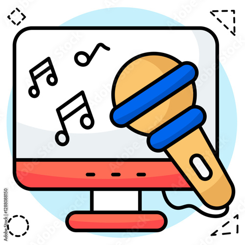 Modern design icon of online music