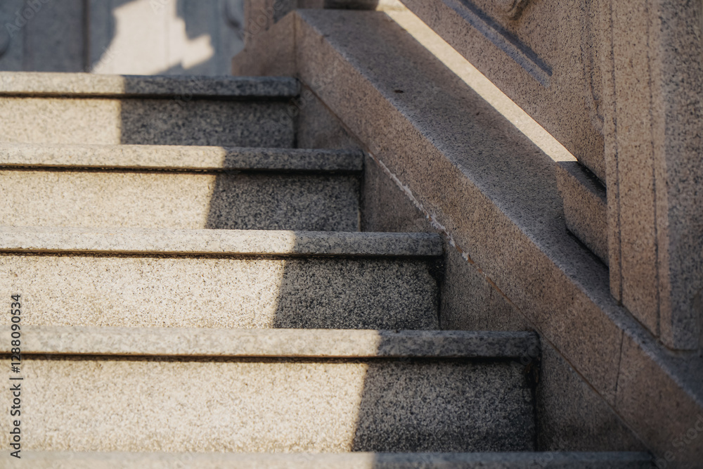 A granite stairway of an old temple A granite stairway of an old temple
