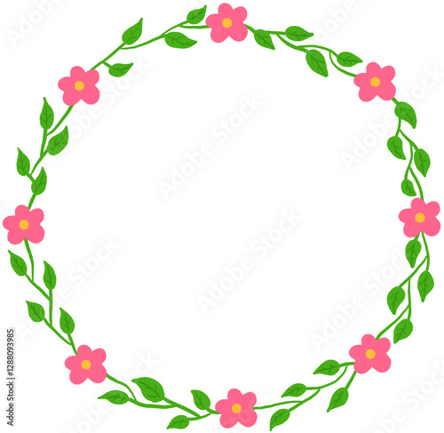 꽃 원형 프레임(flower circle frame)