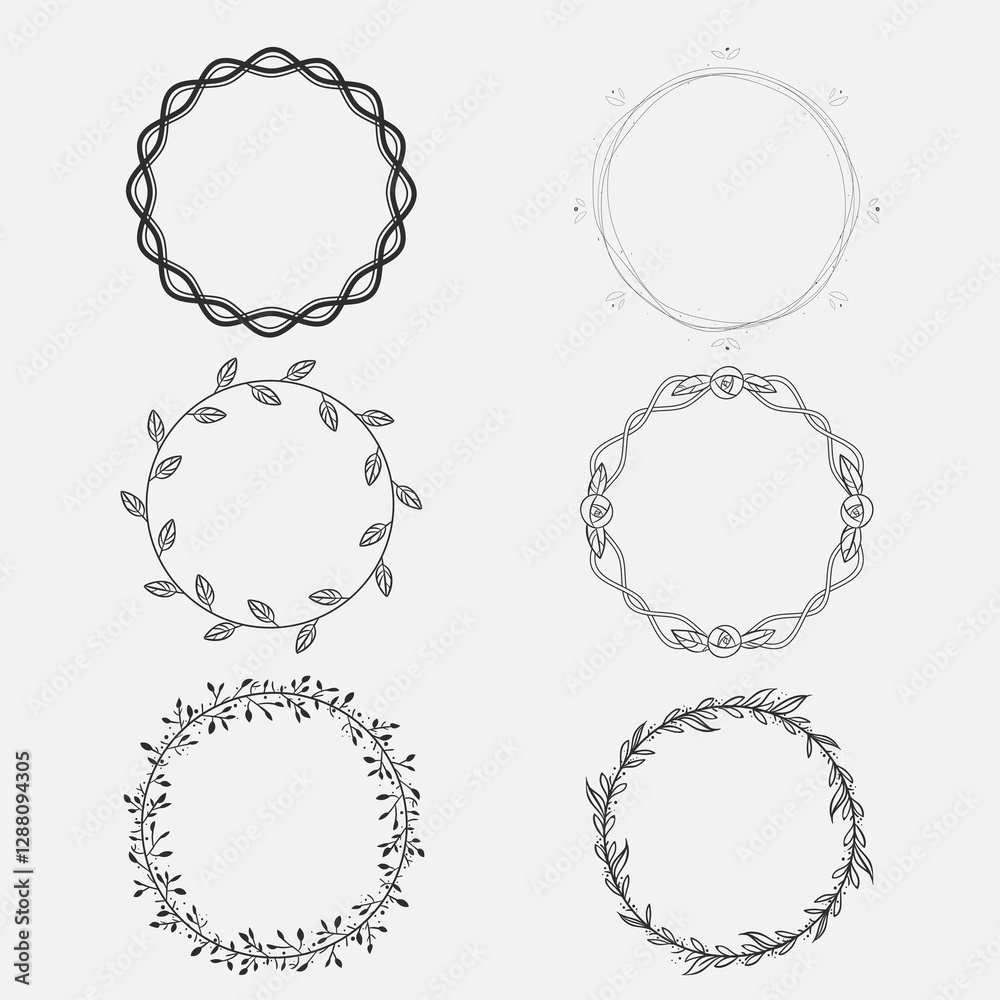 Obraz premium Frame collection with lineal style 01