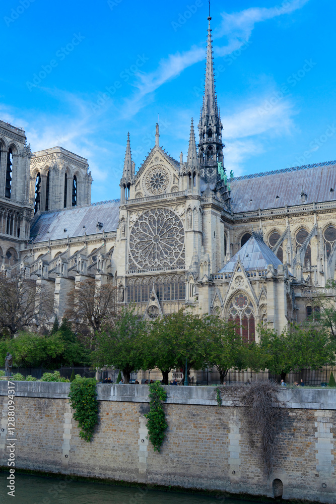 Obraz premium Notre Dame cathedral church landmark, Paris, France