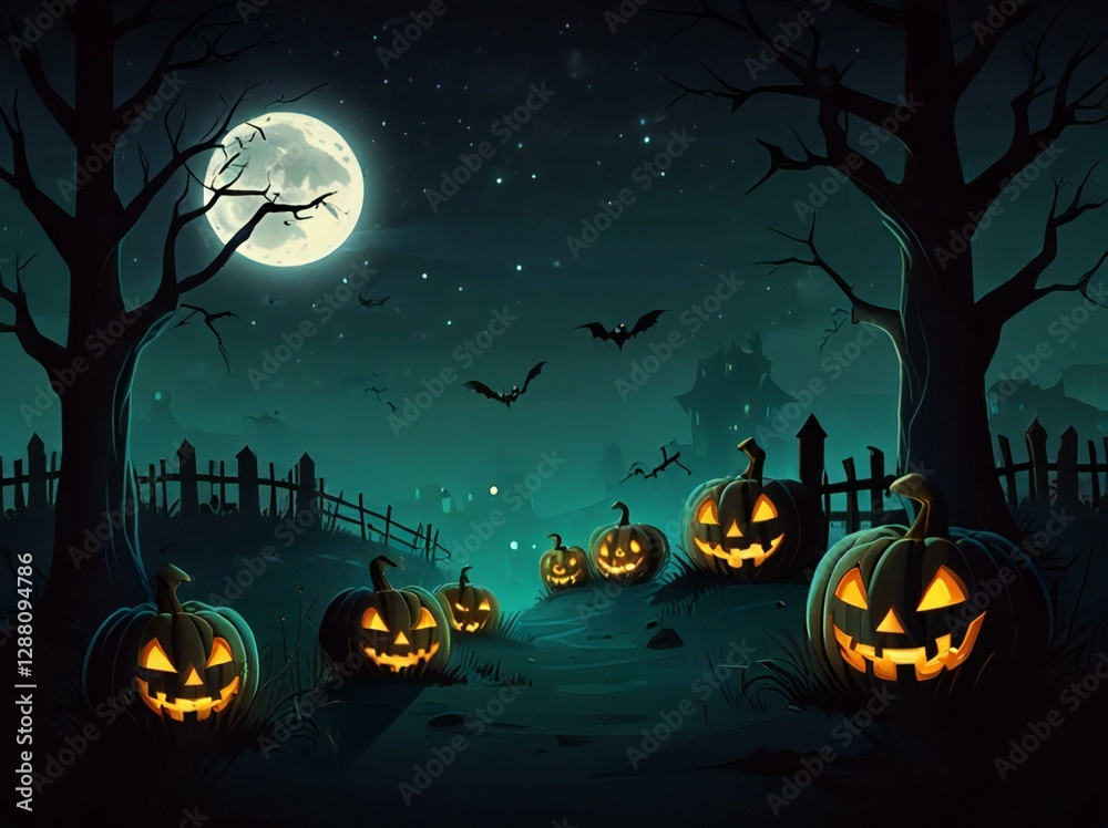 Fototapeta premium halloween background with pumpkin